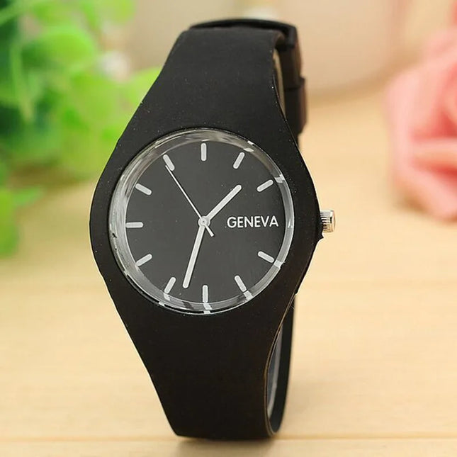 Geneva Women's Watches Fashion Pink Candy Jelly Watches Women Sport Watches Silicone Band Quartz Wristwatches Ladies Watches