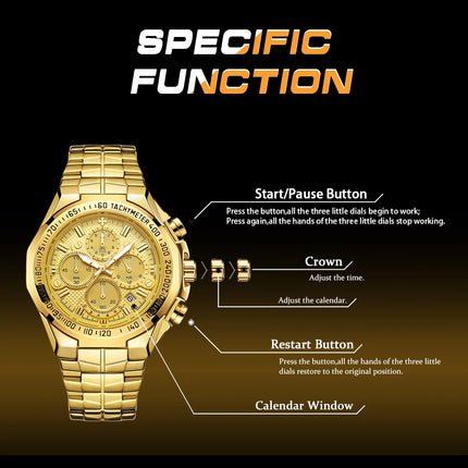Relogio Masculino WWOOR Mens Watches 2024 Top Brand Luxury Wrist Watches For Men Gold Big Golden Male Chronograph Wristwatch Man
