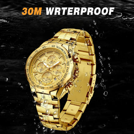 Relogio Masculino WWOOR Mens Watches 2024 Top Brand Luxury Wrist Watches For Men Gold Big Golden Male Chronograph Wristwatch Man