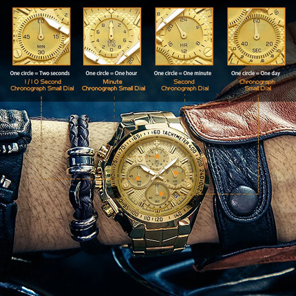 Relogio Masculino WWOOR Mens Watches 2024 Top Brand Luxury Wrist Watches For Men Gold Big Golden Male Chronograph Wristwatch Man