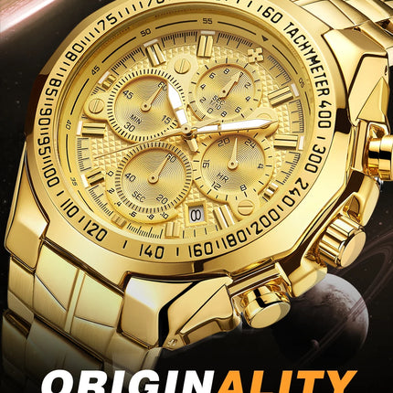 Relogio Masculino WWOOR Mens Watches 2024 Top Brand Luxury Wrist Watches For Men Gold Big Golden Male Chronograph Wristwatch Man