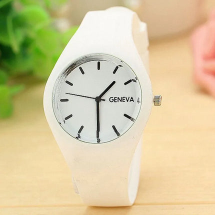 Geneva Women's Watches Fashion Pink Candy Jelly Watches Women Sport Watches Silicone Band Quartz Wristwatches Ladies Watches