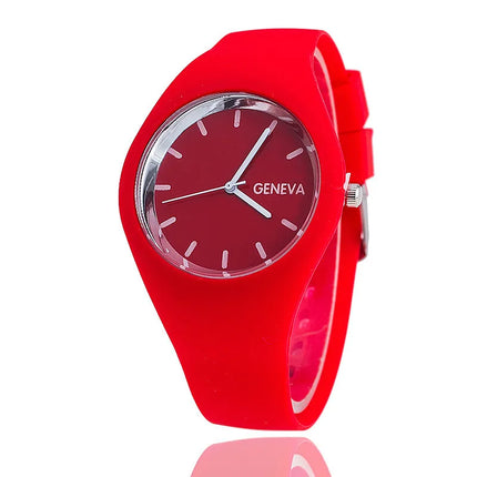 Geneva Women's Watches Fashion Pink Candy Jelly Watches Women Sport Watches Silicone Band Quartz Wristwatches Ladies Watches