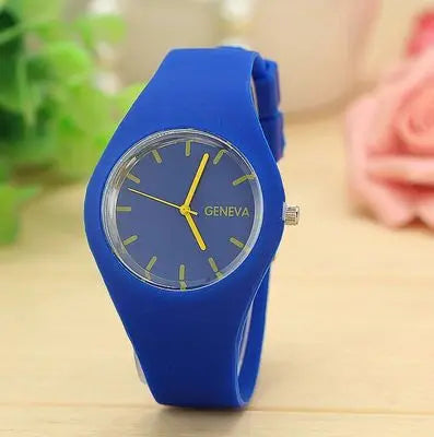 Geneva Women's Watches Fashion Pink Candy Jelly Watches Women Sport Watches Silicone Band Quartz Wristwatches Ladies Watches