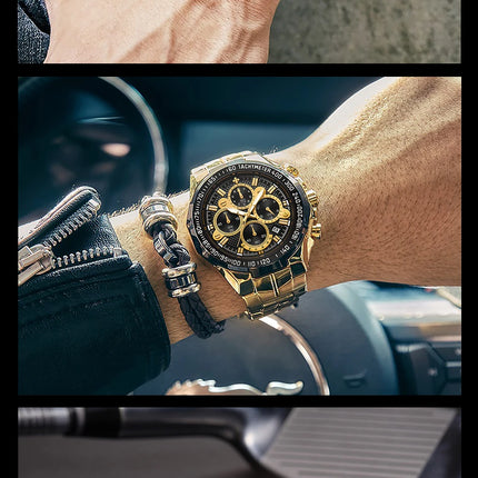 Relogio Masculino WWOOR Mens Watches 2024 Top Brand Luxury Wrist Watches For Men Gold Big Golden Male Chronograph Wristwatch Man