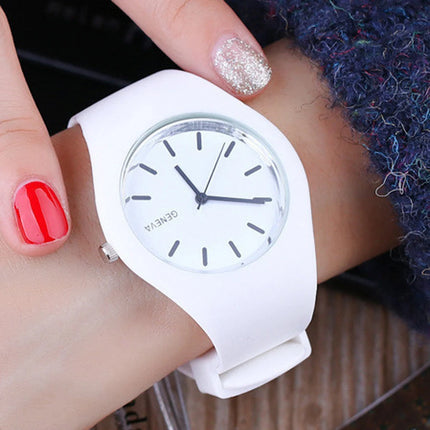 Geneva Women's Watches Fashion Pink Candy Jelly Watches Women Sport Watches Silicone Band Quartz Wristwatches Ladies Watches