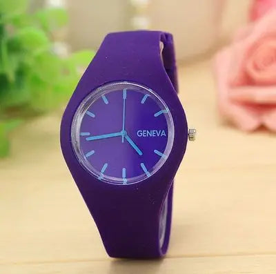 Geneva Women's Watches Fashion Pink Candy Jelly Watches Women Sport Watches Silicone Band Quartz Wristwatches Ladies Watches