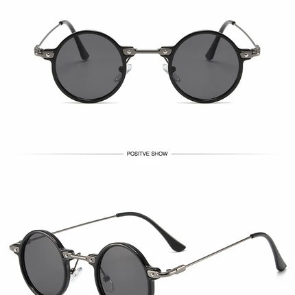 Round Sunglasses For Men Women Retro  Steampunk Sun Glasses Male Female Brand Designer Metal Frame Eyewear Shades Oculos De Sol