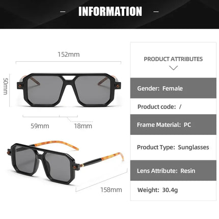 Square Sunglasses For Men Women Blue Light Blocking Shades UV400 Sun Glasses Luxury Thick Frame Eyeglasses Driving Eyewear