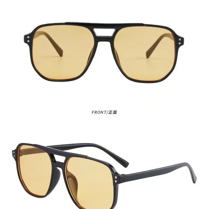 Vintage Men Women Big Sunglasses Men Square Shades Unisex Sun Glasses Black Lense Male Female Sunglasses UV400 Glasses