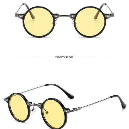 Round Sunglasses For Men Women Retro  Steampunk Sun Glasses Male Female Brand Designer Metal Frame Eyewear Shades Oculos De Sol