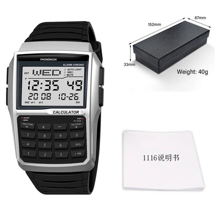 Explosive Men's Watches Top Luxury Men's Calculator Watches Multifunctional LED Watches Men's Sports Watches Computer Style