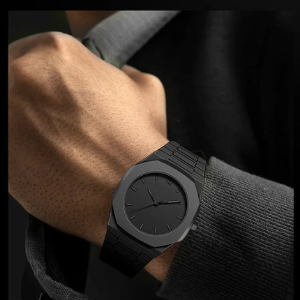 Fashion Classic Creative Plastic Watches Quartz Watches Black Waterproof Watches Men's Business Watches Hot Sale