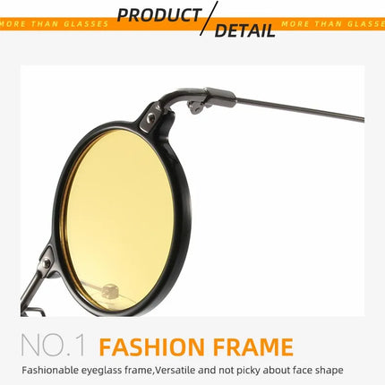 Round Sunglasses For Men Women Retro  Steampunk Sun Glasses Male Female Brand Designer Metal Frame Eyewear Shades Oculos De Sol
