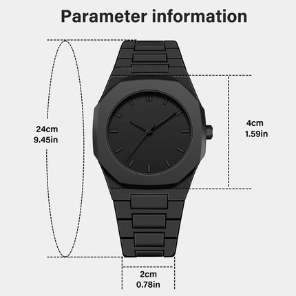 Fashion Classic Creative Plastic Watches Quartz Watches Black Waterproof Watches Men's Business Watches Hot Sale