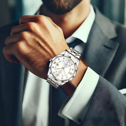 Fashion Men's Stainless Steel Watches Luxury Quartz Watches Men's Business Watches Men's Clocks