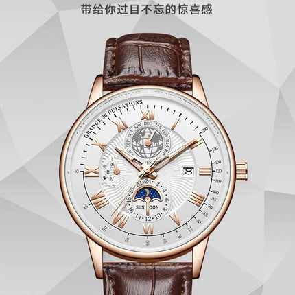 2024 Men Watch Fashion Top Luxury Sport Men's Wristwatch Waterproof Luminous Leather Date Quartz Watches Man clock