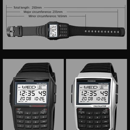 Explosive Men's Watches Top Luxury Men's Calculator Watches Multifunctional LED Watches Men's Sports Watches Computer Style