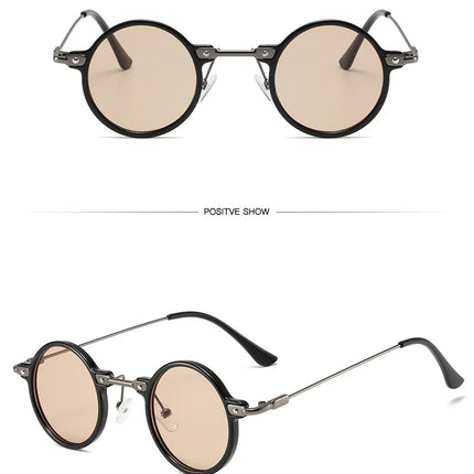 Round Sunglasses For Men Women Retro  Steampunk Sun Glasses Male Female Brand Designer Metal Frame Eyewear Shades Oculos De Sol