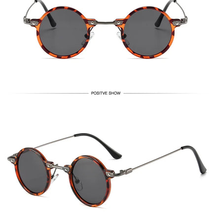 Round Sunglasses For Men Women Retro  Steampunk Sun Glasses Male Female Brand Designer Metal Frame Eyewear Shades Oculos De Sol