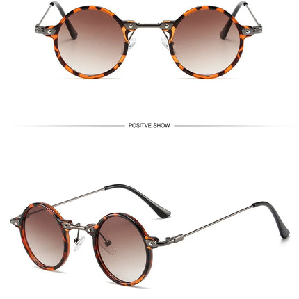Round Sunglasses For Men Women Retro  Steampunk Sun Glasses Male Female Brand Designer Metal Frame Eyewear Shades Oculos De Sol