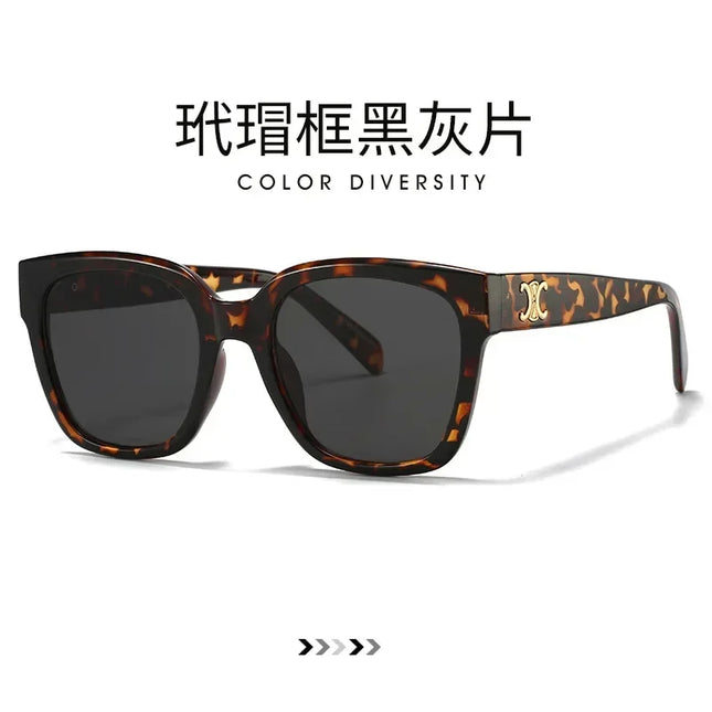 Man Summer 2025 new sunglasses high-end square slimming Facebook same style sunglasses anti UV simple women's version