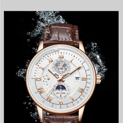 2024 Men Watch Fashion Top Luxury Sport Men's Wristwatch Waterproof Luminous Leather Date Quartz Watches Man clock