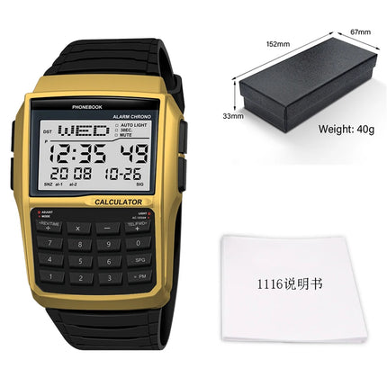 Explosive Men's Watches Top Luxury Men's Calculator Watches Multifunctional LED Watches Men's Sports Watches Computer Style