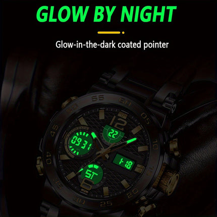 New Watches For Men Waterproof Clock Alarm Reloj Hombre LCD Dual Display Wristwatch Quartz Sports Mens Watch
