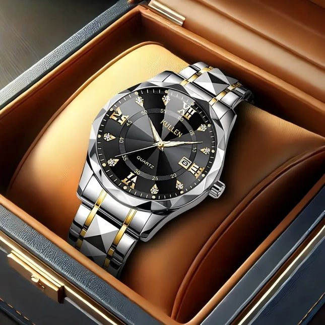 Fashion Men's Stainless Steel Watches Luxury Quartz Watches Men's Business Watches Men's Clocks