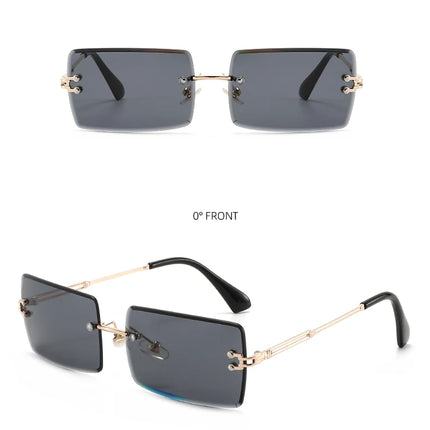 Hot-selling square rimless sunglasses, ultra-light, comfortable, multi-color lenses, stylish and practical.