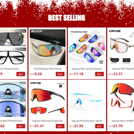 SCVCN Cycling Glasses Bike Mountain Bicycle Hiking Camping Golf UV400 Sunglasses Sport Protection Glasses for Men Women Baseball