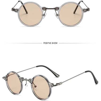 Round Sunglasses For Men Women Retro  Steampunk Sun Glasses Male Female Brand Designer Metal Frame Eyewear Shades Oculos De Sol