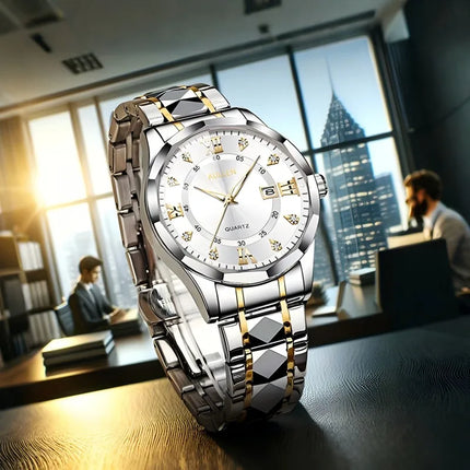 Fashion Men's Stainless Steel Watches Luxury Quartz Watches Men's Business Watches Men's Clocks