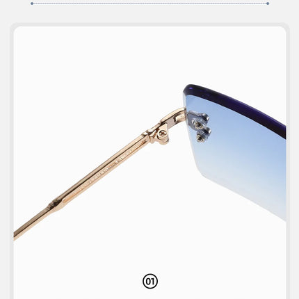 Hot-selling square rimless sunglasses, ultra-light, comfortable, multi-color lenses, stylish and practical.