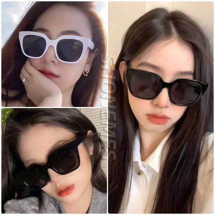 SHONEMES Square Sunglasses Vintage Men Women Shades Big Frame Outdoor UV400 Sun Glasses Black White for Female Male