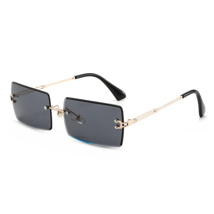 Hot-selling square rimless sunglasses, ultra-light, comfortable, multi-color lenses, stylish and practical.