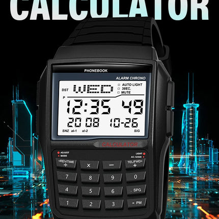 Explosive Men's Watches Top Luxury Men's Calculator Watches Multifunctional LED Watches Men's Sports Watches Computer Style