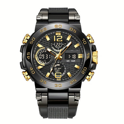 New Watches For Men Waterproof Clock Alarm Reloj Hombre LCD Dual Display Wristwatch Quartz Sports Mens Watch