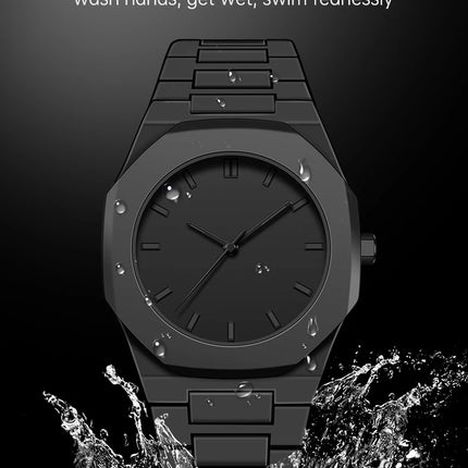 Fashion Classic Creative Plastic Watches Quartz Watches Black Waterproof Watches Men's Business Watches Hot Sale