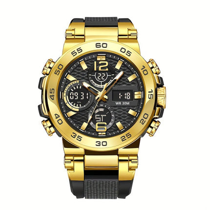 New Watches For Men Waterproof Clock Alarm Reloj Hombre LCD Dual Display Wristwatch Quartz Sports Mens Watch