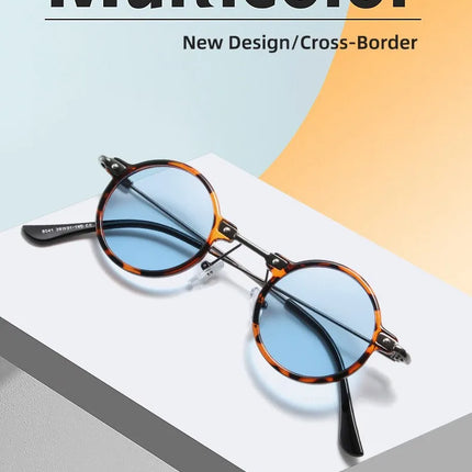 Round Sunglasses For Men Women Retro  Steampunk Sun Glasses Male Female Brand Designer Metal Frame Eyewear Shades Oculos De Sol