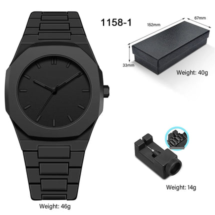 Fashion Classic Creative Plastic Watches Quartz Watches Black Waterproof Watches Men's Business Watches Hot Sale