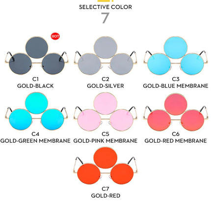Sunglasses Third Lenses 3 Eyes Round Women Metal Fashion Vintage Sun Glasses For Men Fashion Eyewear  Shades UV400 New 2023