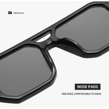 Square Sunglasses For Men Women Blue Light Blocking Shades UV400 Sun Glasses Luxury Thick Frame Eyeglasses Driving Eyewear