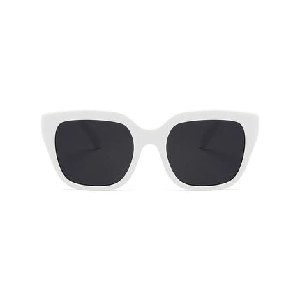 SHONEMES Square Sunglasses Vintage Men Women Shades Big Frame Outdoor UV400 Sun Glasses Black White for Female Male