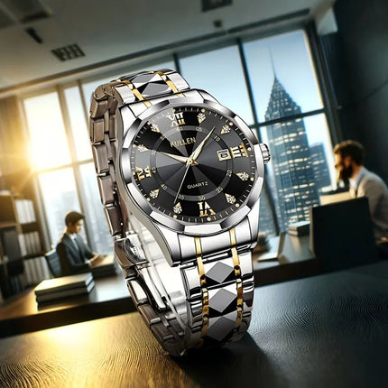 Fashion Men's Stainless Steel Watches Luxury Quartz Watches Men's Business Watches Men's Clocks