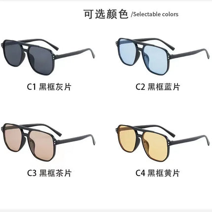 Vintage Men Women Big Sunglasses Men Square Shades Unisex Sun Glasses Black Lense Male Female Sunglasses UV400 Glasses