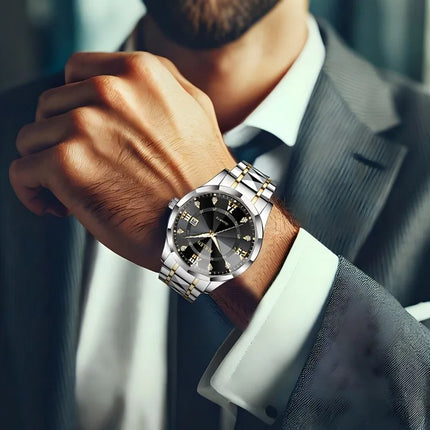 Fashion Men's Stainless Steel Watches Luxury Quartz Watches Men's Business Watches Men's Clocks