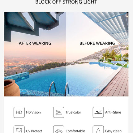 Hot-selling square rimless sunglasses, ultra-light, comfortable, multi-color lenses, stylish and practical.